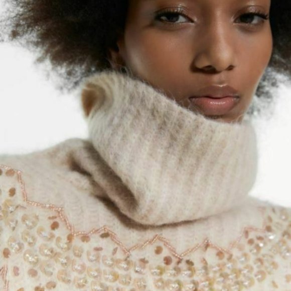 ZARA Wool Mohair Oversized Turtleneck Sweater - Picture 2 of 16